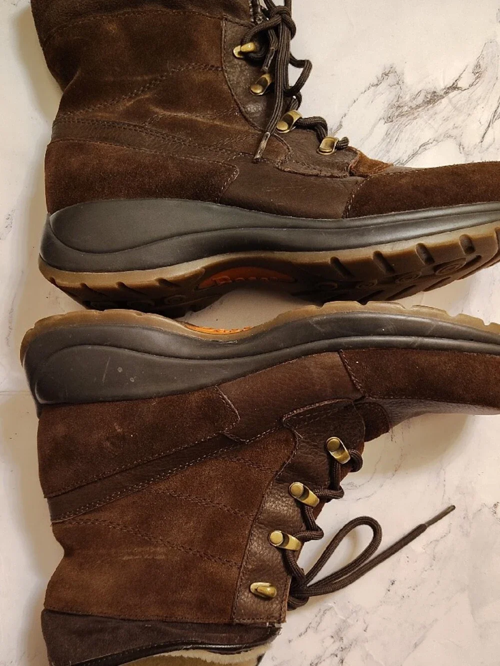 Bass Brown Suede Lace-Up Men's Warm-Lined Boots